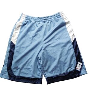 Vintage NBA Shorts Blue Dazzle Stripes Basketball Size L